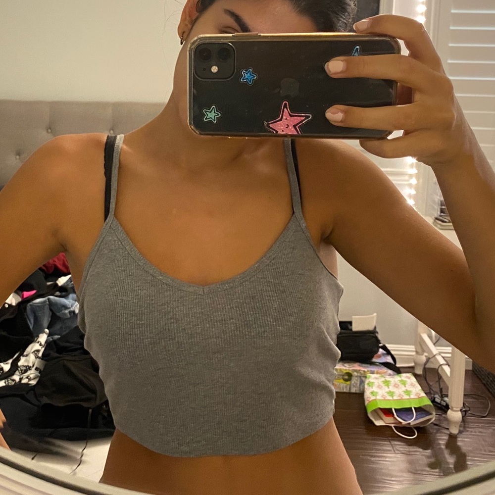 Grey crop tank